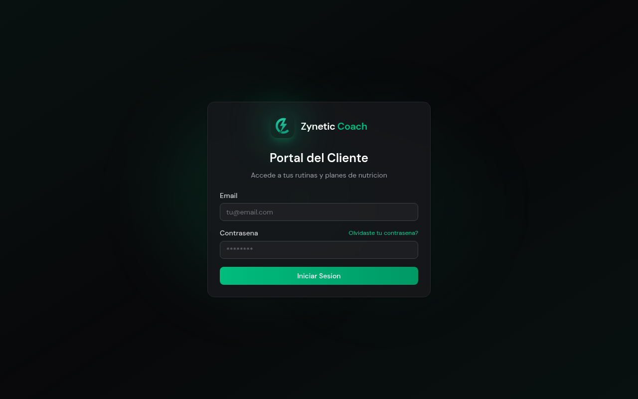 Portal de acceso del cliente — disponible en cualquier dispositivo desde el navegador.